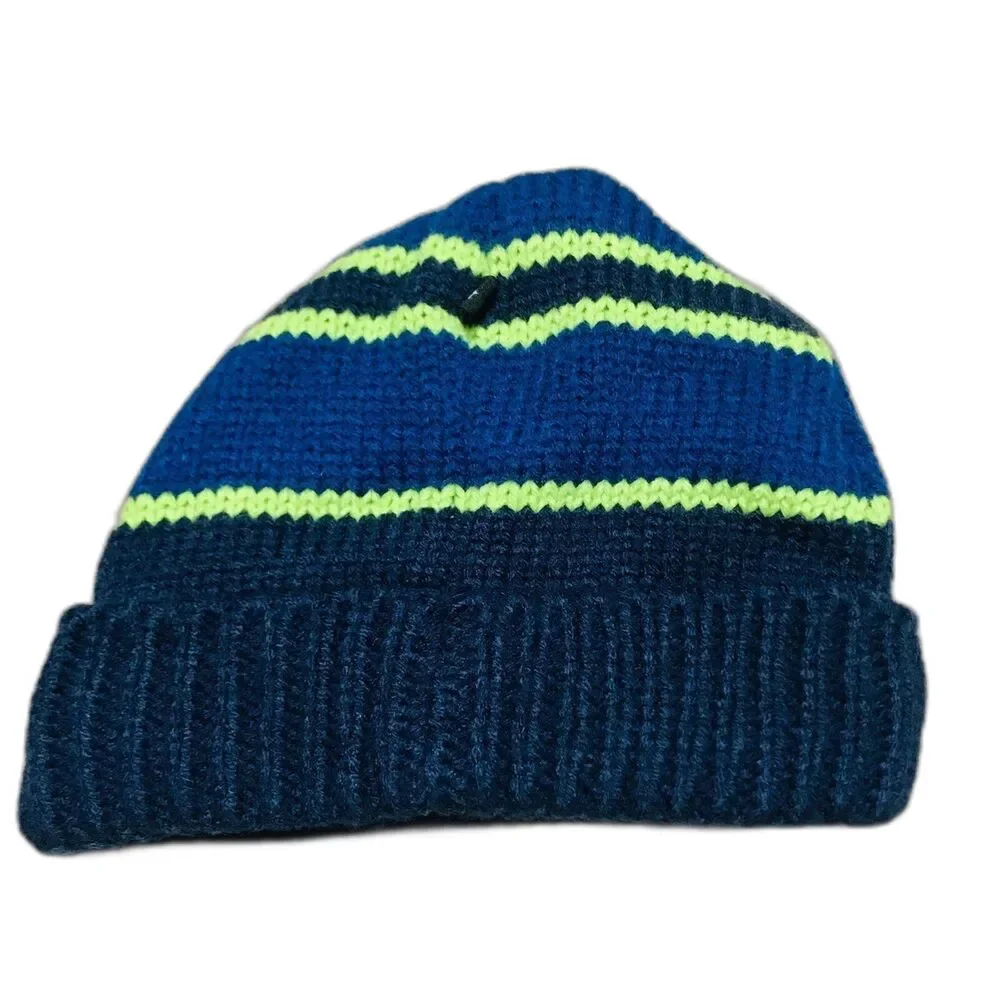 Snozu Toddler Navy and Green Winter Hat Size 4T